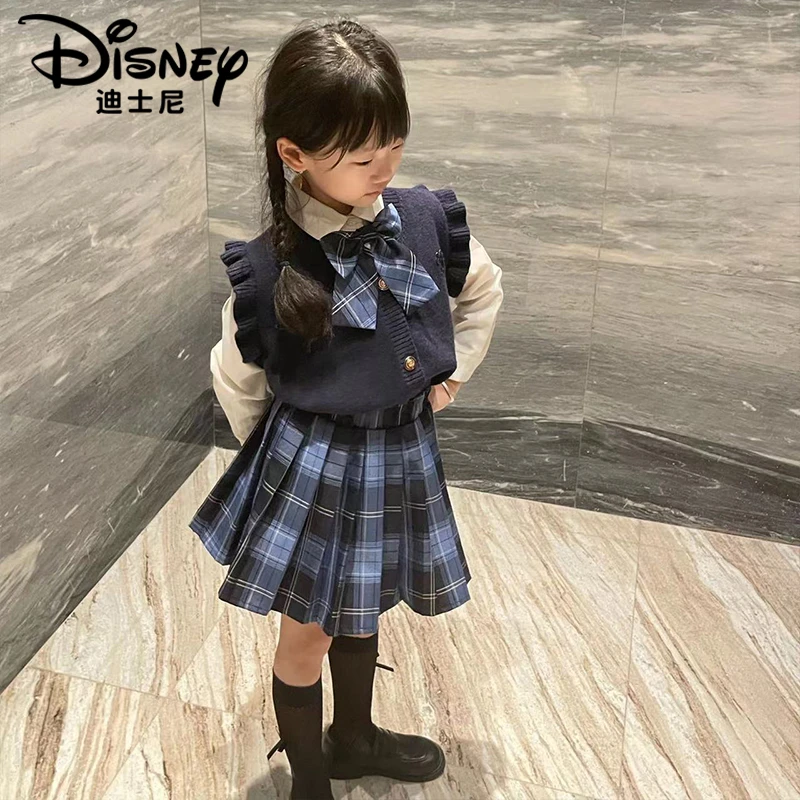 【FF】Disney/迪士尼女童秋季新款学院风百褶卡通套装裙XCE3BZ700