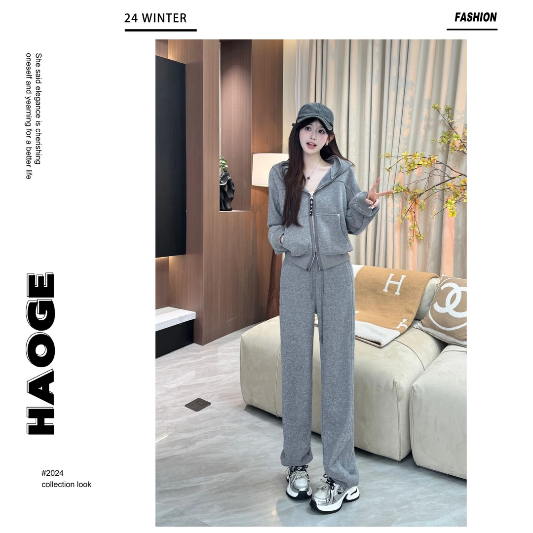 浩哥严选●舒适区Q4TZ4054A上衣裤子套装预显瘦运动时尚休闲减龄