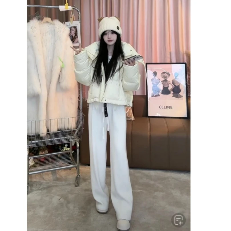 浩哥严选●绒绒裤D3KZ7187A直筒纯色百搭裤子女莫奈花园风