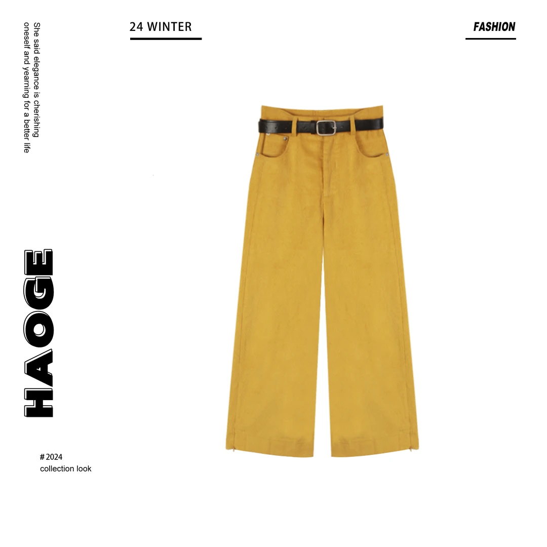 浩哥严选●时尚裤子预Q4KZ7365A（送主图皮带）百搭休闲亮色直筒显瘦