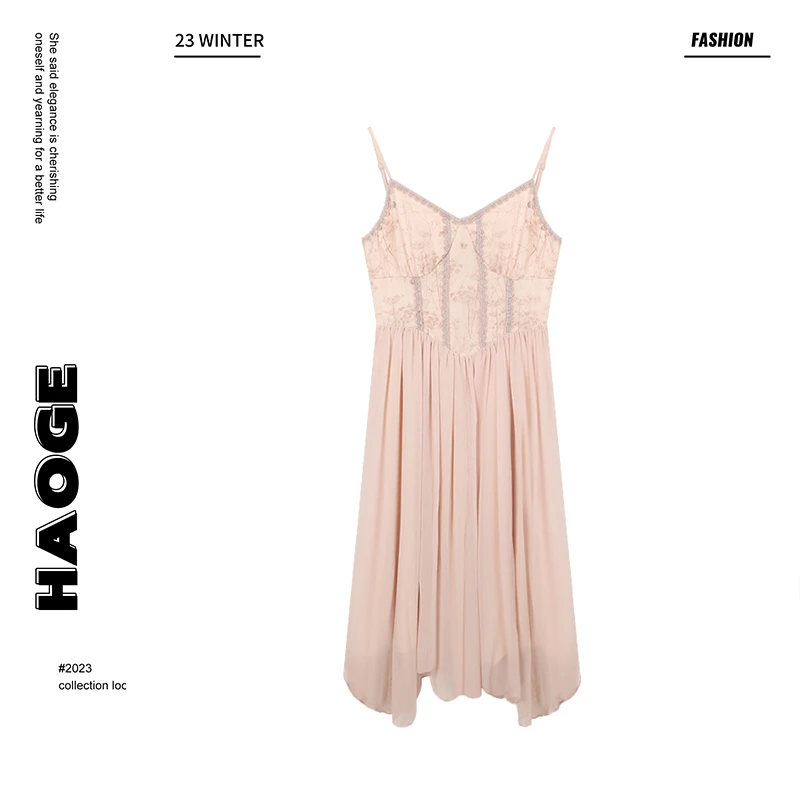 浩哥严选●无袖吊带拼接连衣裙法式温柔气质纯欲百搭时尚C4LYQ224A