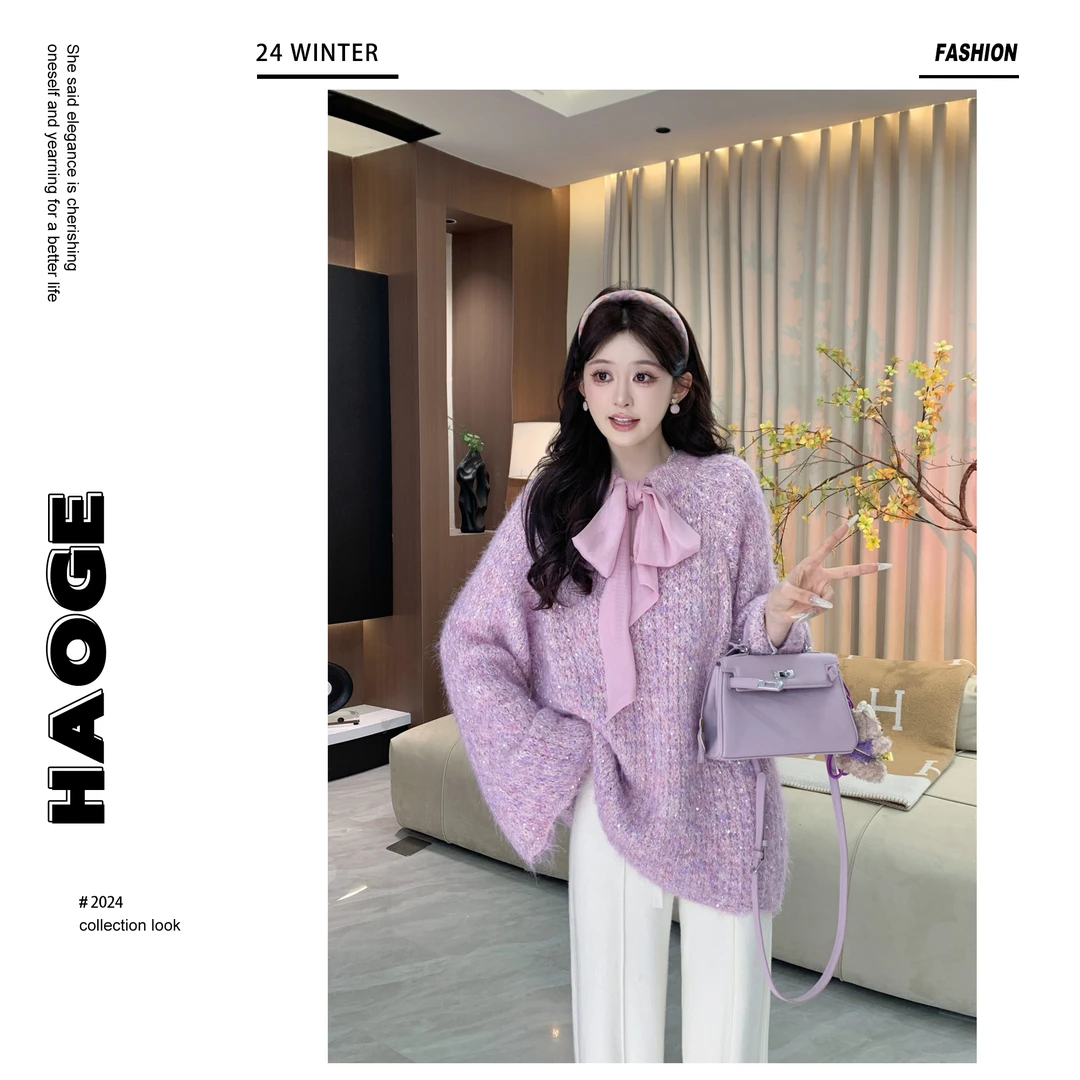 浩哥严选●流光梦境Q4MY3365A毛衣预气质网红轻奢时尚宽松ol设计感