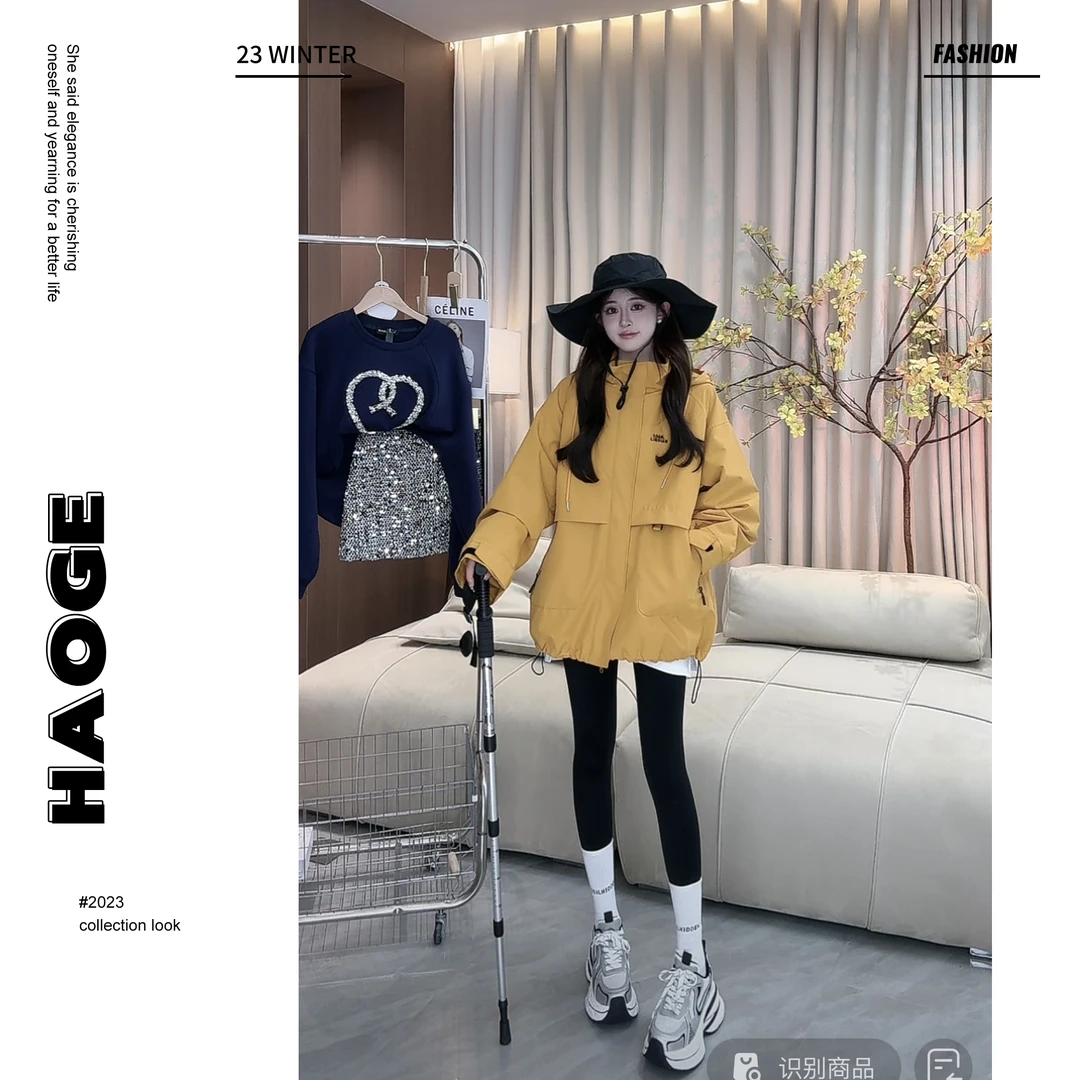 浩哥严选●亦菲冲锋衣Q4WT1707A男女同款冲锋衣外套时尚宽松百搭