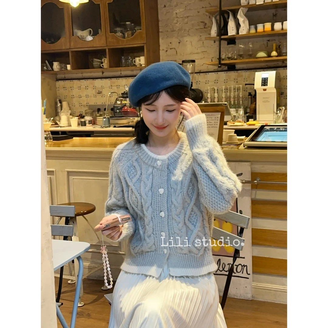 【爱在北冥】2024秋冬新款时尚百搭针织毛衣半裙套装女LR001