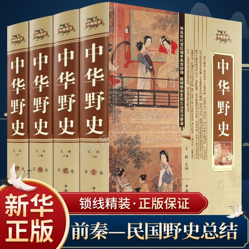 中华野史精装四册历史书籍不敢写的中国历史故事书籍大全集白话文