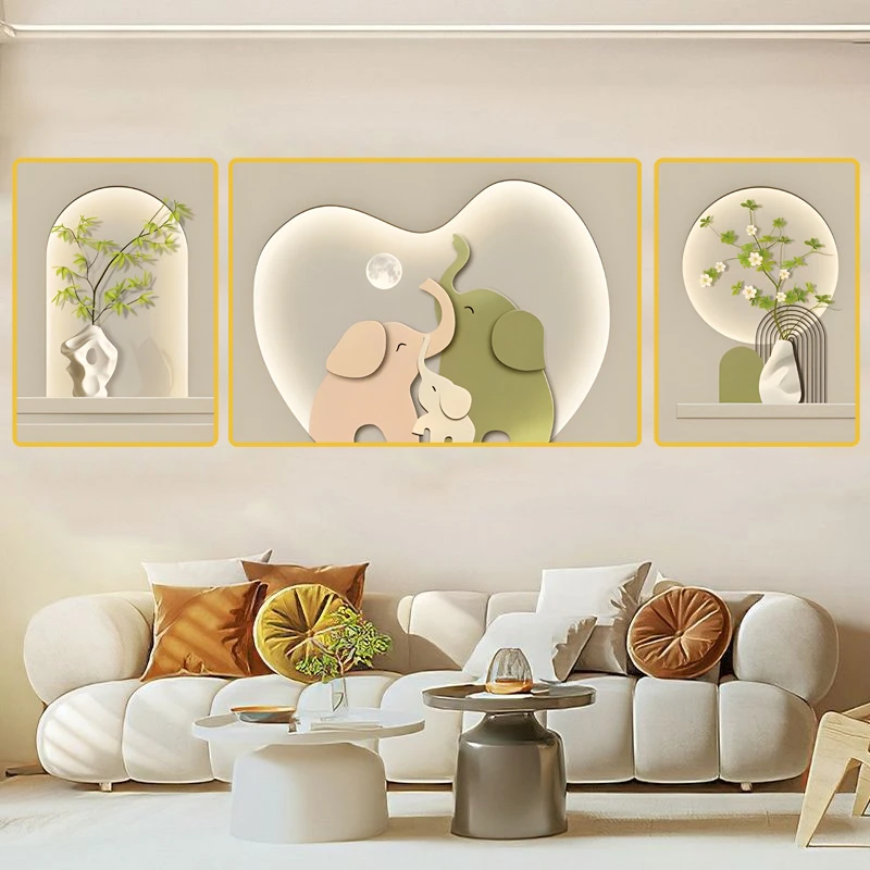 CK35客厅装饰画三联沙发背景墙壁画轻奢免打孔高级感松弛感挂画