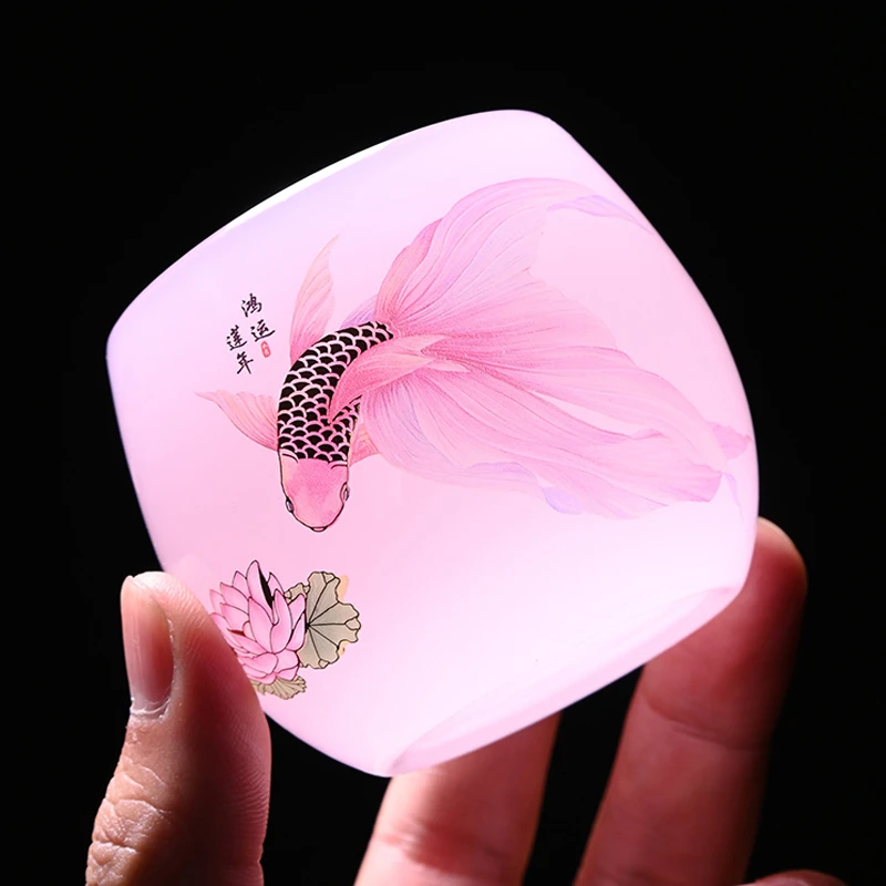 【特价】鸿运莲年琉璃主人杯单杯品茗杯女士专用茶盏家用功夫茶杯