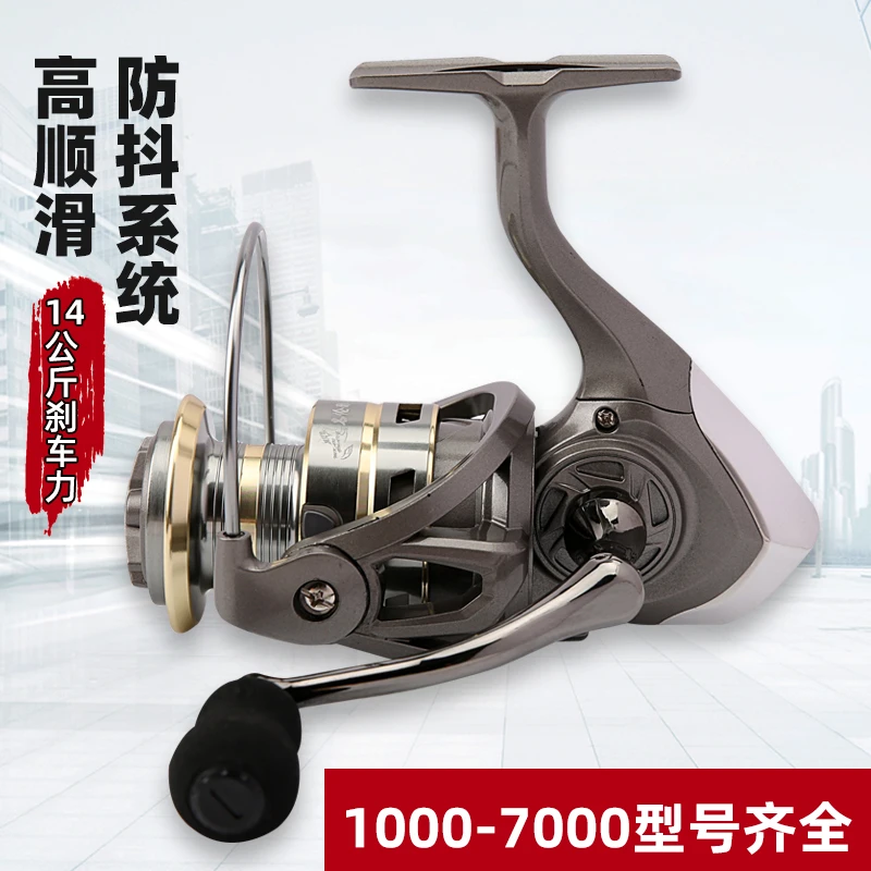 名伦狼王鱼轮纺车轮金属远投轮美式金属摇臂微物路亚轮海竿渔轮