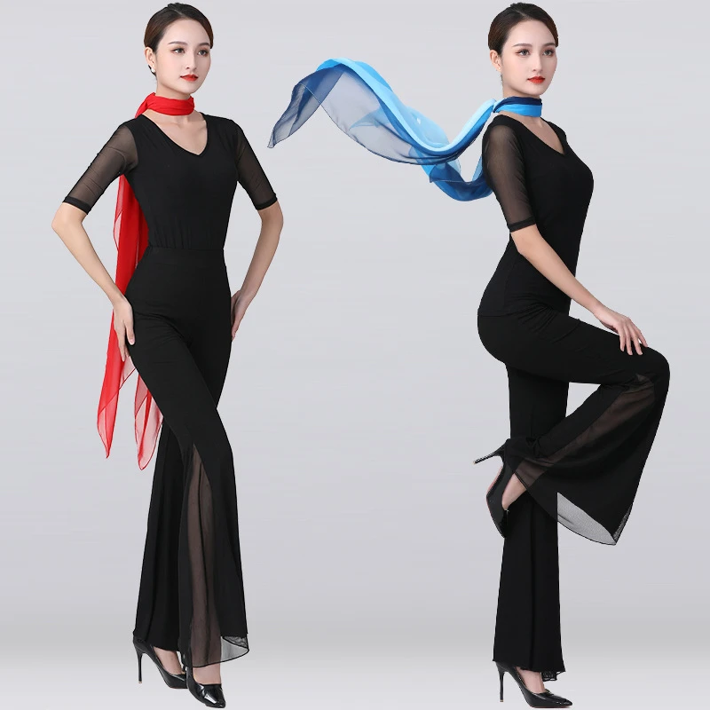 瑜伽形体服套装时尚高端新款礼仪培训训练服舞蹈服女练功服黑色