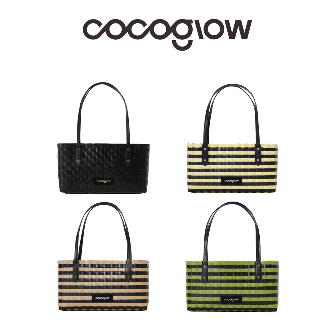 cocoglow 大号波士顿包系列手工工艺编织包休闲时尚