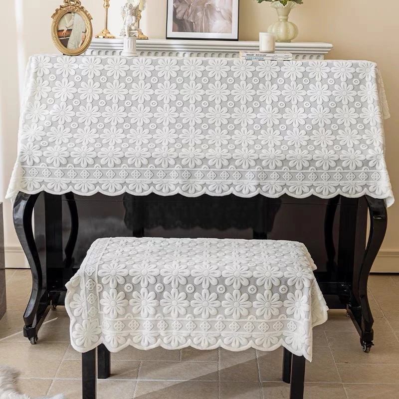 轻奢现代钢琴罩防尘罩半罩钢琴盖布巾凳套全罩高级感电钢琴罩盖布