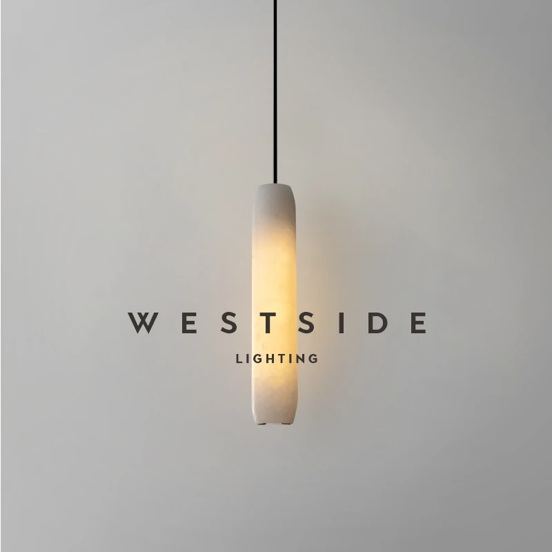 西岸 西班牙进口天然云石卧室床头小吊灯意式极简全铜餐厅吧台灯