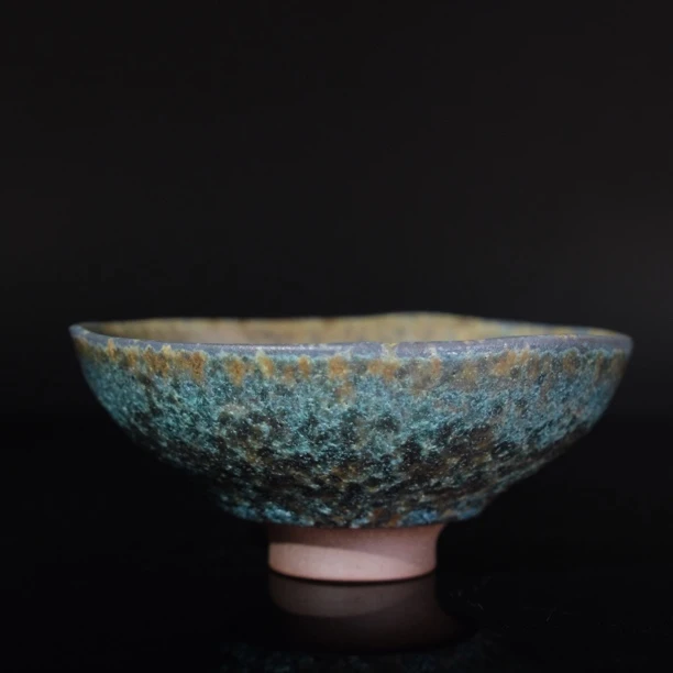 吴遠中未名窑品茗杯翠翎大号纯手工日式三角盏杯复古陶瓷茶杯茶具