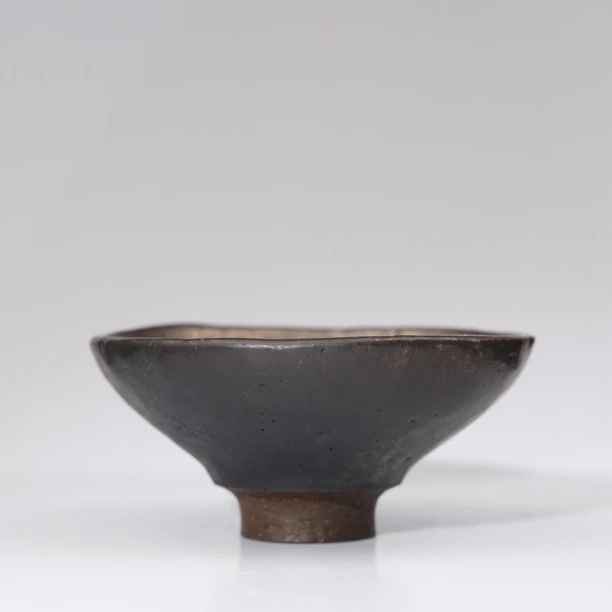 吴遠中未名窑遠中款全手工纯手工黑金茶盏主人杯复古复古陶瓷茶杯