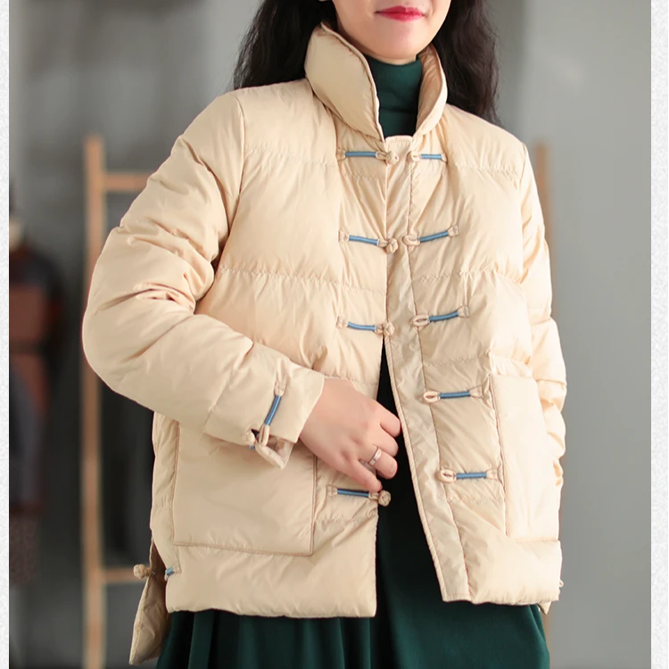 【老款断码】秋冬季新款女装羽绒服中国风盘扣宽松百搭时尚保暖