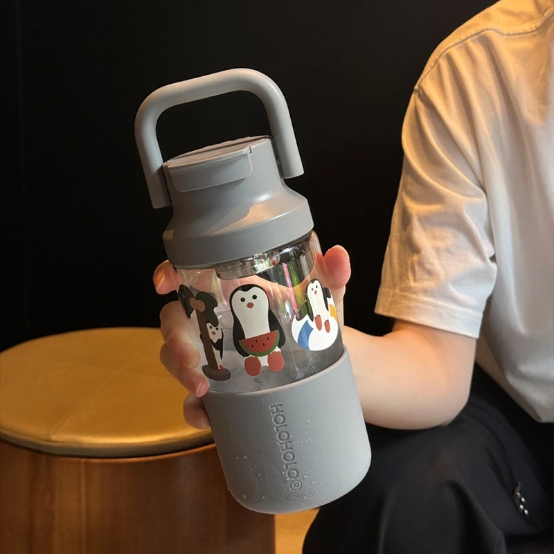 章鱼小姐的杯子耐高温玻璃杯大容量女高颜值茶水分离便携泡茶水杯