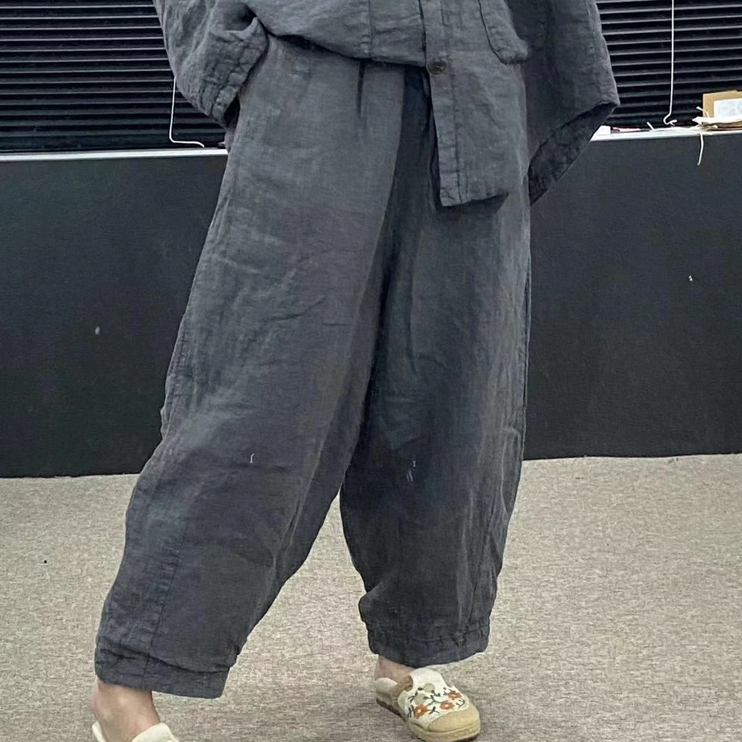 【云目悠悠】秋冬新款女士纯汉麻保暖棉裤老爹裤棉花棉裤-2024925
