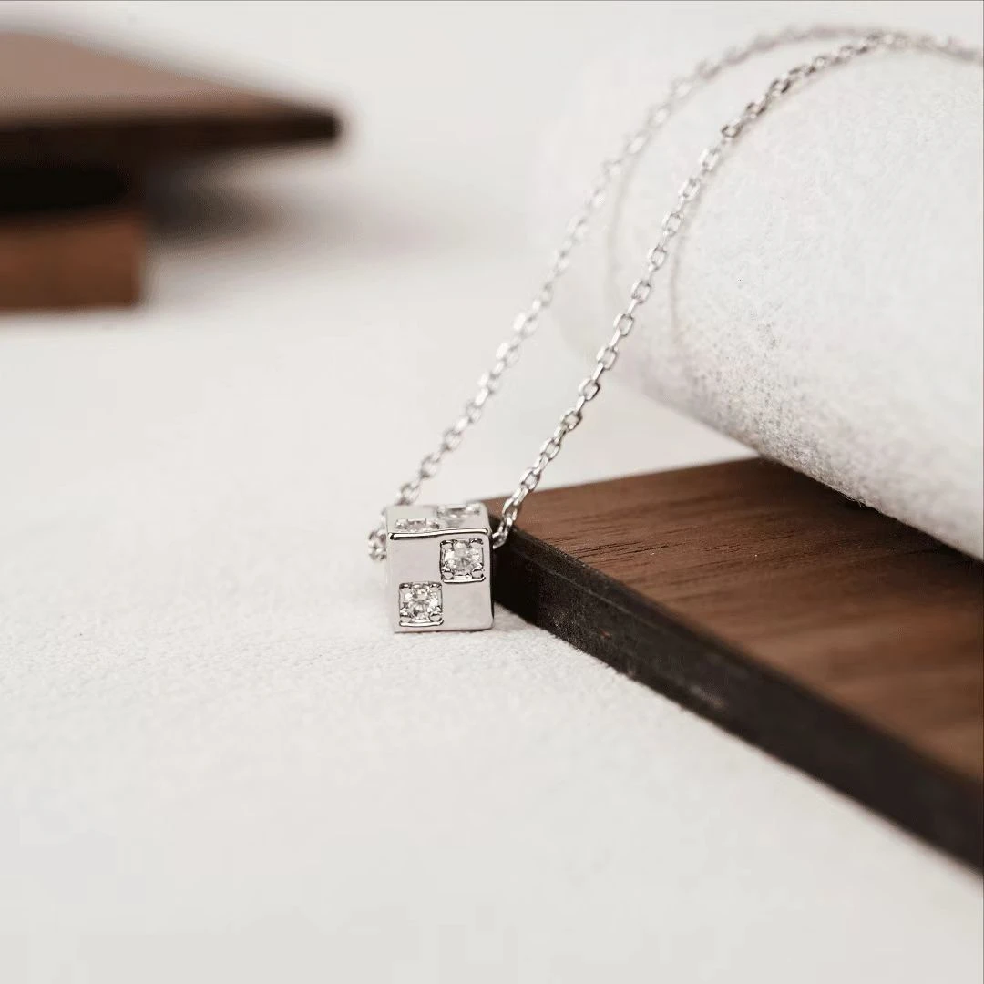 铜合金项链 铜合金317小方块简约高级小精致项链