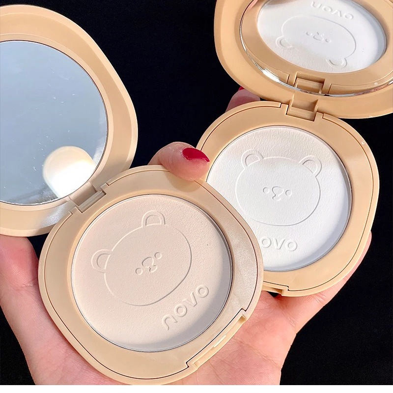 NOVO粉饼定妆控油遮瑕干湿两用防水防汗隐形毛孔不脱妆学生蜜粉饼