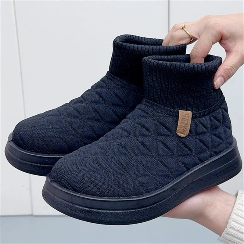 京睿老北京布鞋2024冬季新款厚底百搭雪地靴加绒加厚女休闲棉鞋