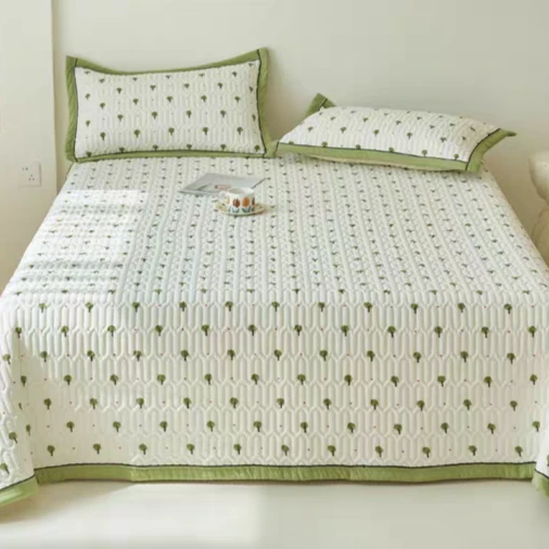 2024春款新品母婴A类水洗泡泡棉有氧双层纱床盖多功能双面可用——