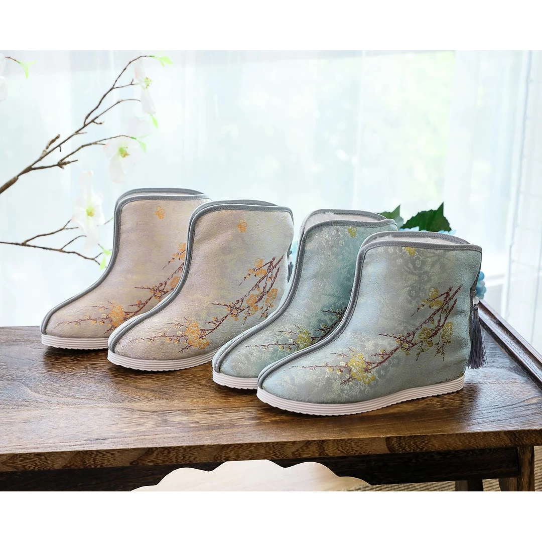 棉靴老北京布鞋布靴织流苏夹棉加绒女士棉鞋布鞋汉服鞋旗袍短靴