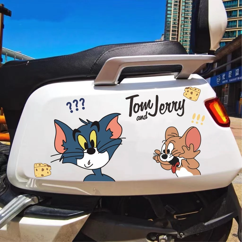 2023款猫和老鼠可爱卡通电动车贴电瓶车摩托车雅迪九号电动车爱玛