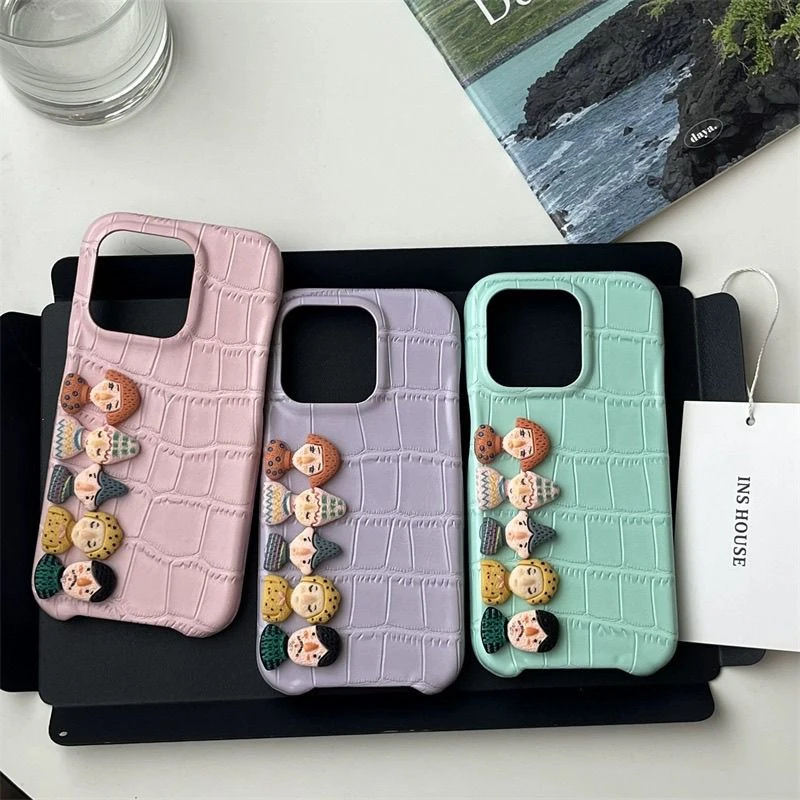 趣味立体公仔鳄鱼皮纹适用iPhone15promax苹果14手机壳13新款12女