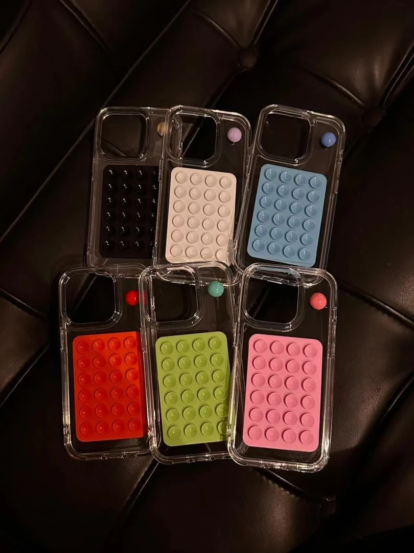 夏日多巴胺彩色吸盘适用iPhone15promax苹果15手机壳14新款13全包