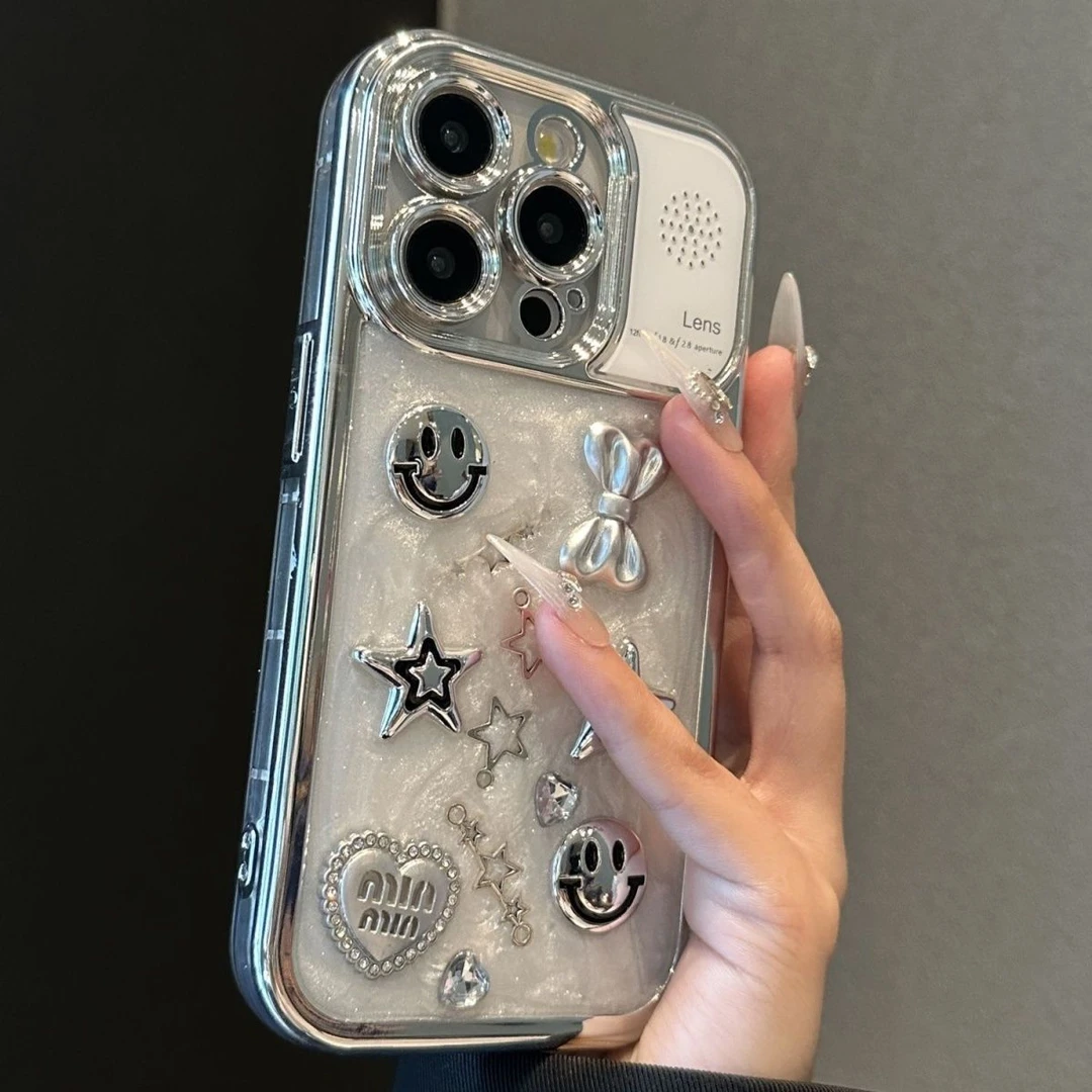 自带香薰蝴蝶结笑脸适用iPhone15promax手机壳苹果15新款14高级13