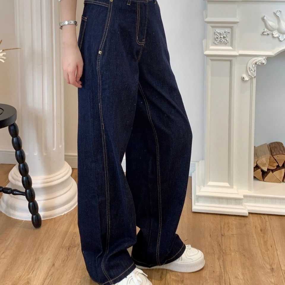 【LM出口订单】小禾秋冬加绒款本布绒阔腿牛仔裤lm0040