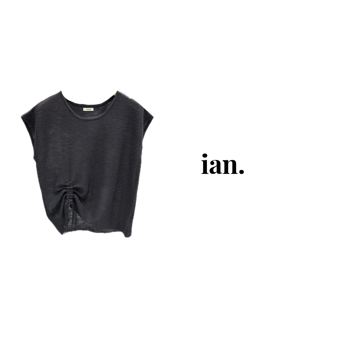 IAN STUDIO 极简侧面抽带圆领针织衫