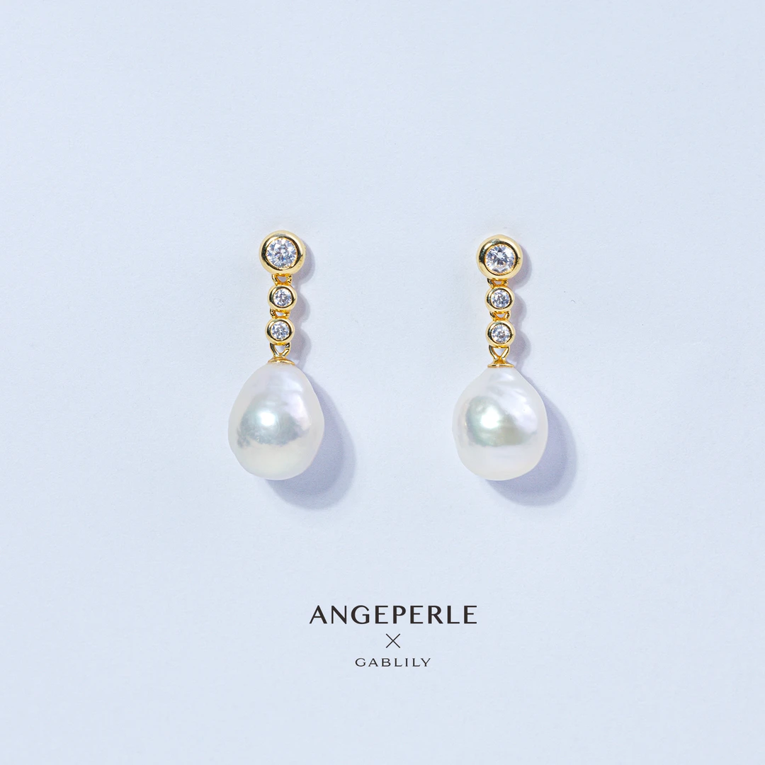 【泉腾腾】天使之泪 淡水珍珠S925银耳饰9.5-10.5mm时尚百搭气质款