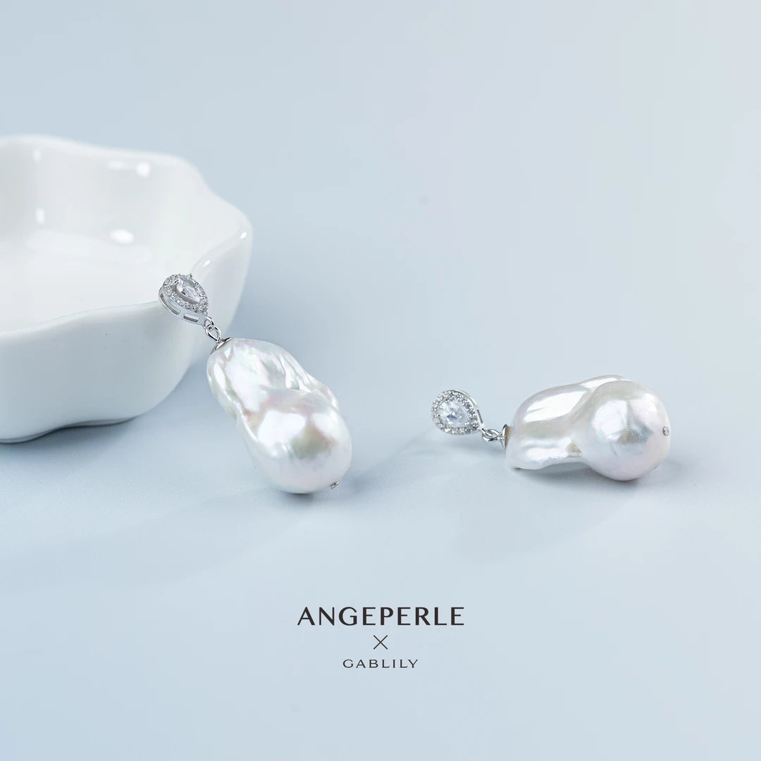 天使之泪淡水巴洛克珍珠耳饰14-17mm（多样性发货1件）【珠珠推荐】