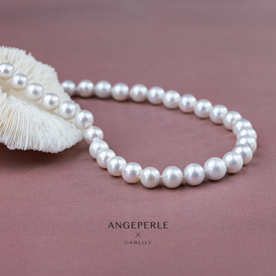 【泉腾腾】天使之泪 淡水珍珠项链14K金扣头珈白丽8.5-10.5mm时尚