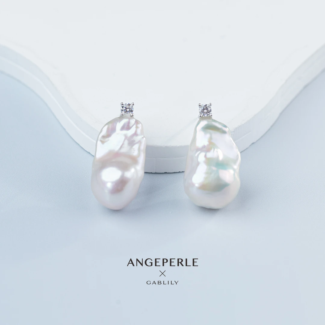 【泉腾腾】天使之泪 淡水珍珠S925银针巴洛克耳饰12-15mm时尚百搭