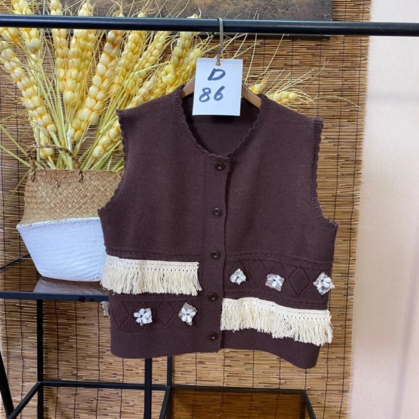 编号D86 花衣部落秋冬厚款复古宽松百搭马甲