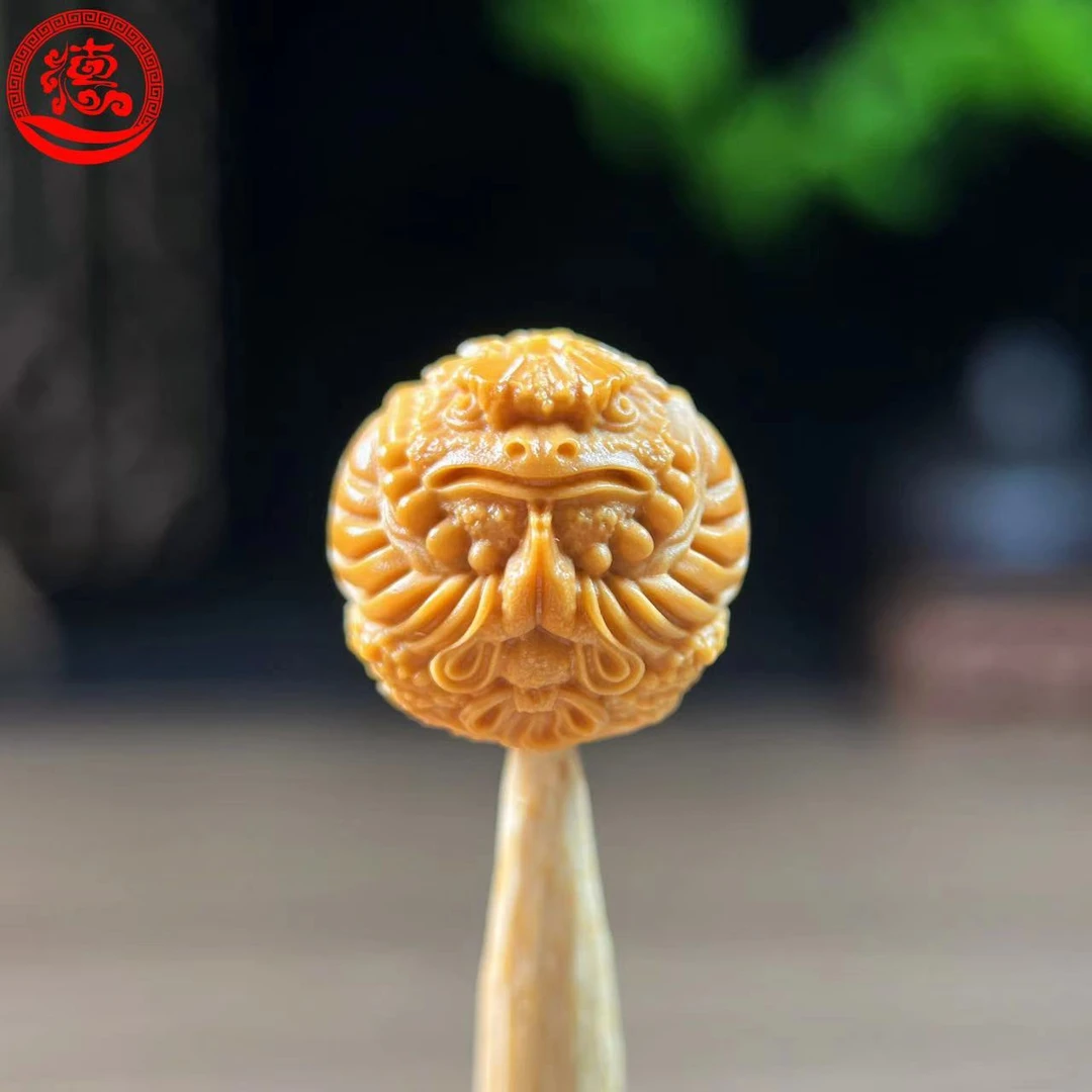 猴头核桃1.6双手合十金蟾文玩单粒手工雕刻吊坠