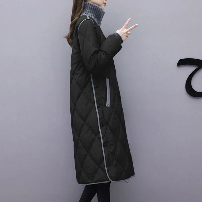 2023秋冬新款羽绒衣服女中长款韩版大码宽松轻薄羽绒衣服过膝羽