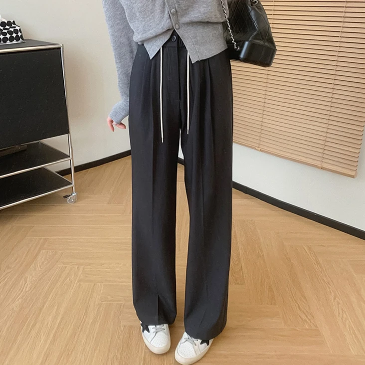 大叮自制 清仓！韩系设计垂感休闲宽松显瘦阔腿西裤 K1276