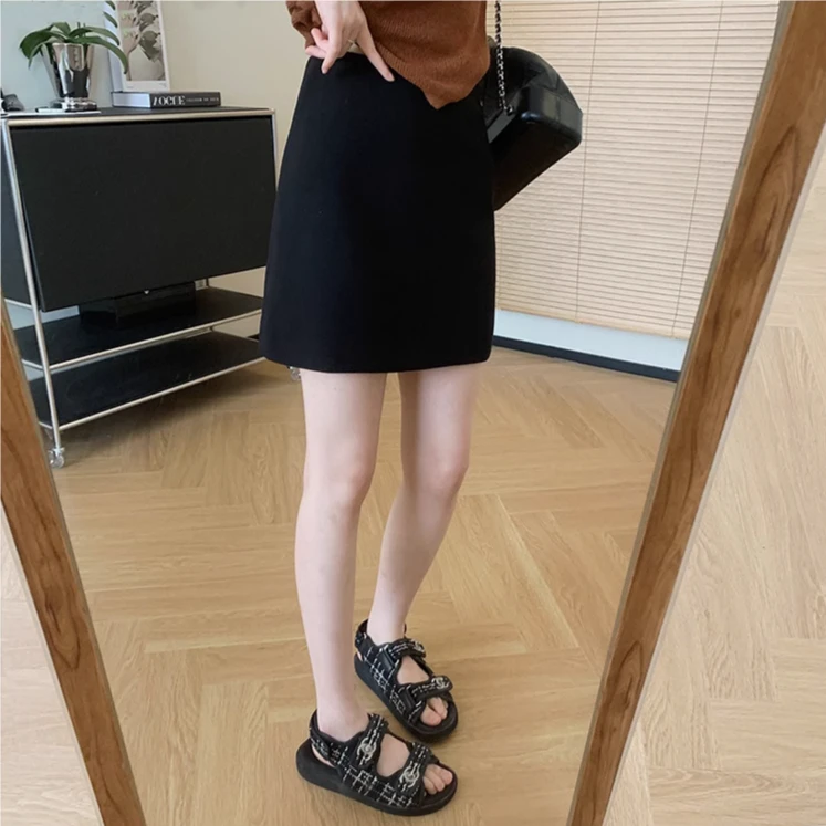 大叮自制 清仓！ 夏季爽滑A字高腰显瘦半身裙 Q474