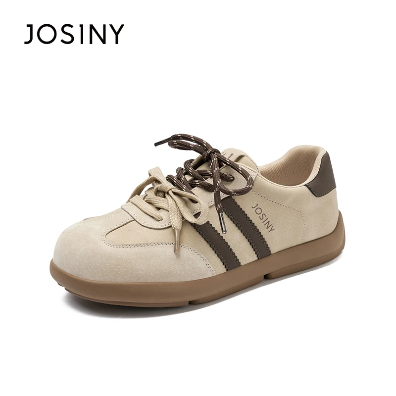 卓诗尼2025年春季新款运动时尚休闲鞋厚底百搭平底软底复古德训鞋