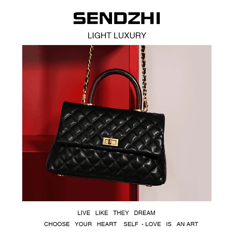 SLBL-6088-黑色 26*9*16cm 轻奢小众设计感时尚百搭女士包包