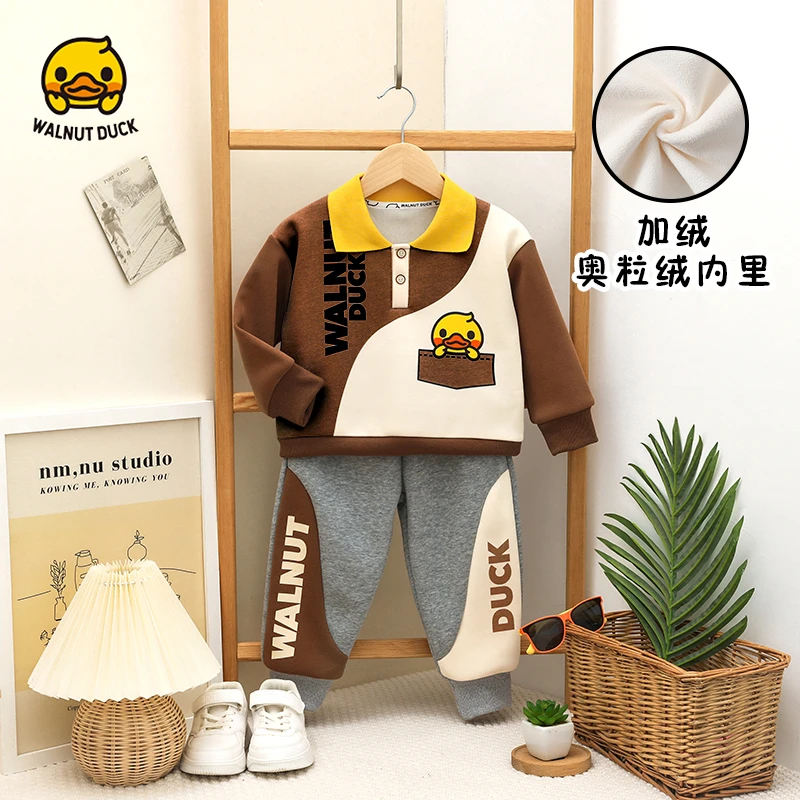 WALNUTDUCK 2024秋冬新款安静开心鸭加绒套装4110