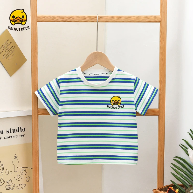 2025夏季男女童条纹 短袖T恤圆领时尚百搭款5135