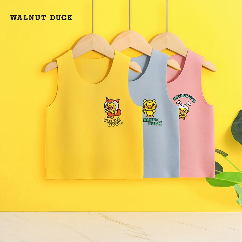 WALNUTDUCK   2025新款男女童德绒背心 宝宝无袖内穿保暖背心3001