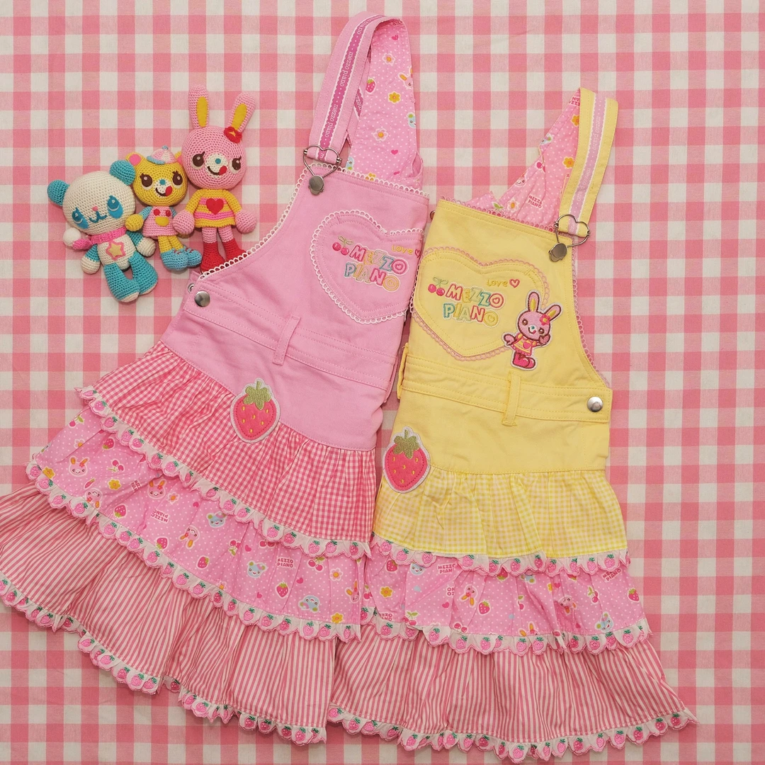 现货呐咔呐咿甜美可爱背带连衣裙千禧辣妹女儿服y2k 甜酷女孩款