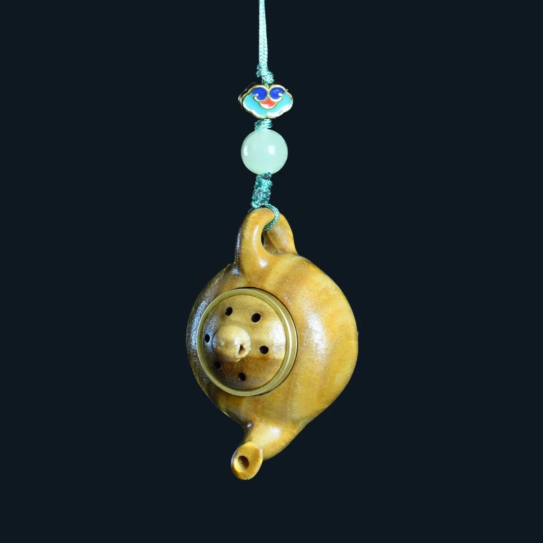 挂件绿檀木钥匙吊坠香囊车挂件把玩手串挂吊坠