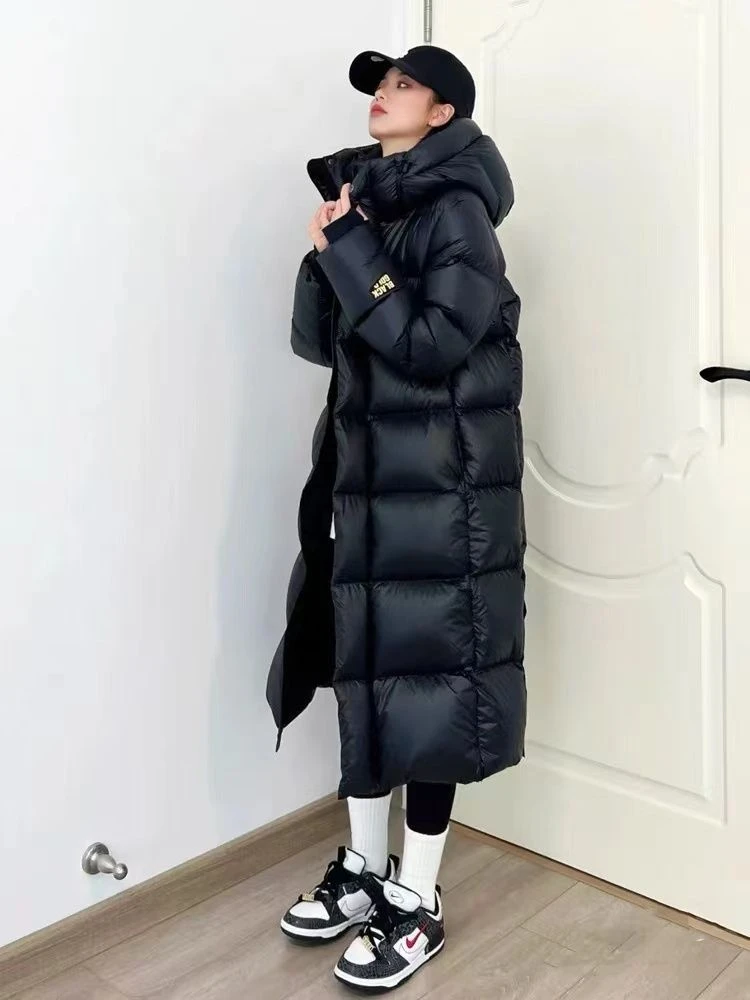 加厚黑金长款羽绒保暖羽绒服女2023年冬季新款情侣宽松加厚过膝洋