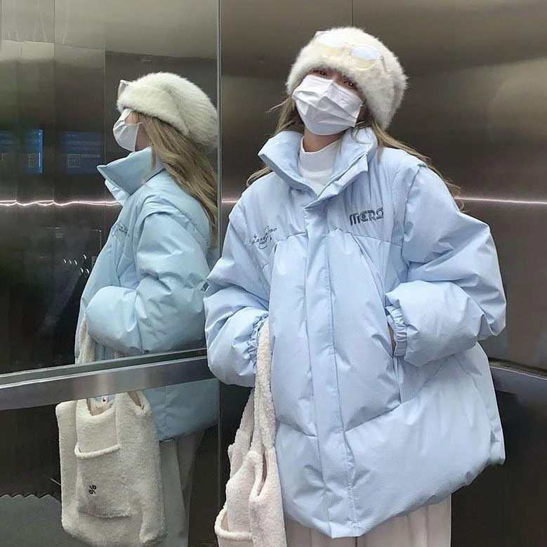 复古冬季新款羽绒服女小众设计感宽松面包服韩版学生羽绒加厚百搭